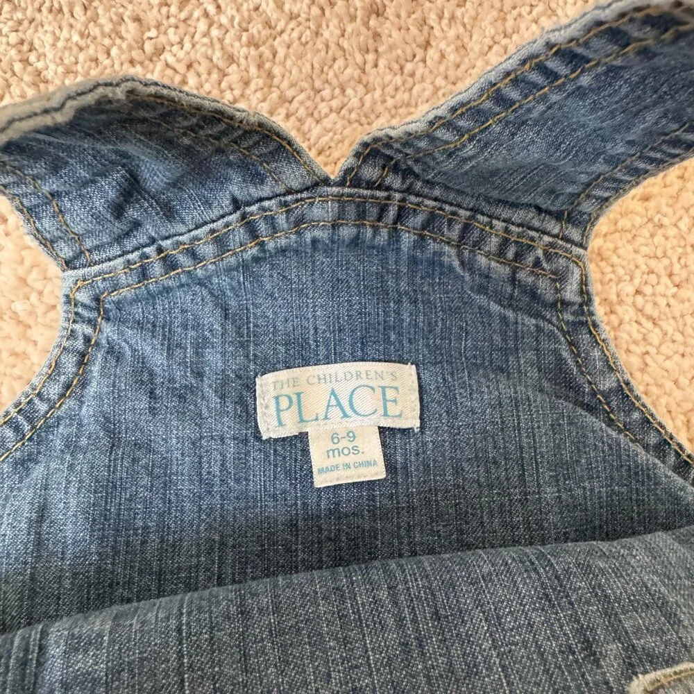 The Children’s Place Denim Overalls | 6–9 Months | Good Condition - Picture 3 of 4